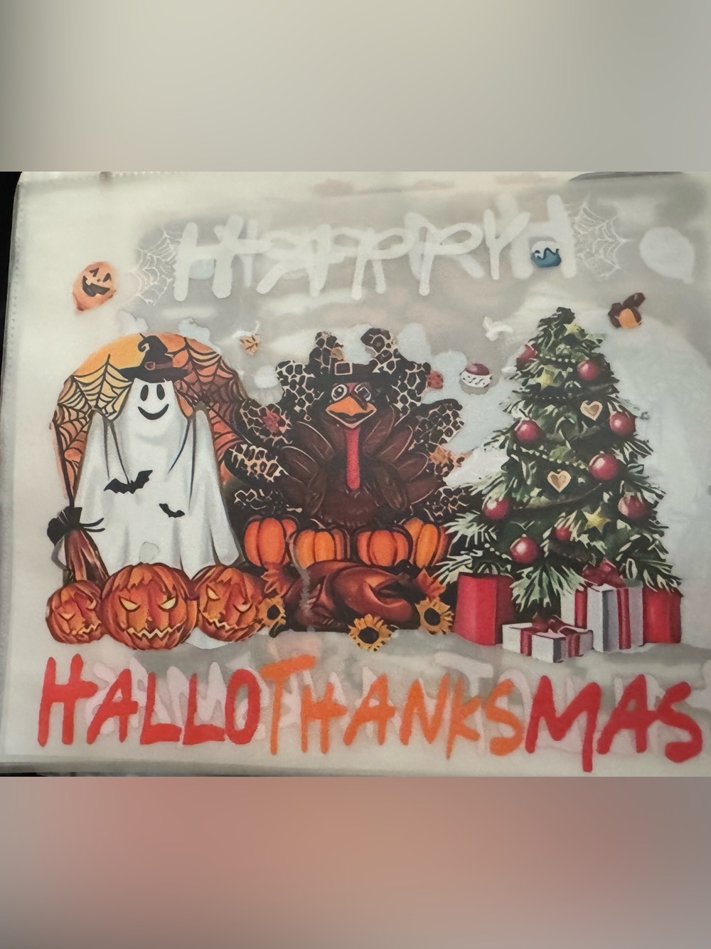 Seasonal Happy Holidays Iron on - Multicolor